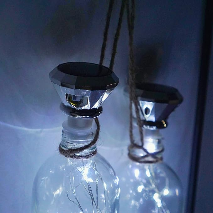Solar Cork Lights 10-Pack, 20 LED Wine Bottle