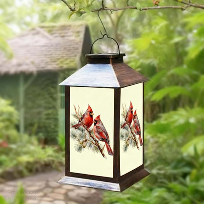 JOBOSI Solar Lantern Cardinals, Portable Decorative Gift, Solar Light, Gifts for Mom, Women, Grandma, Garden Yard Lawn Decoration, Christmas and New Year Gifts