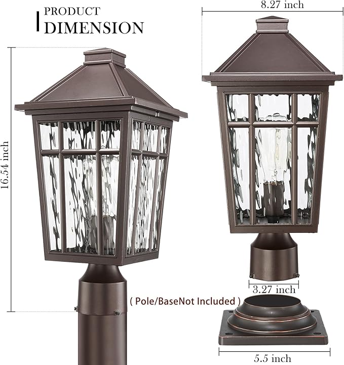 Solar Post Cap Lights 2-Pack, Waterproof LED