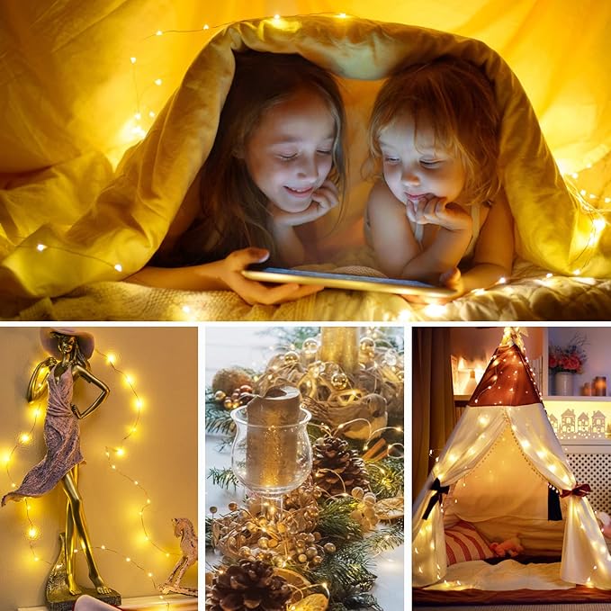 Christmas Fairy Lights 5-Pack, 20 LED Battery Twinkle Lights