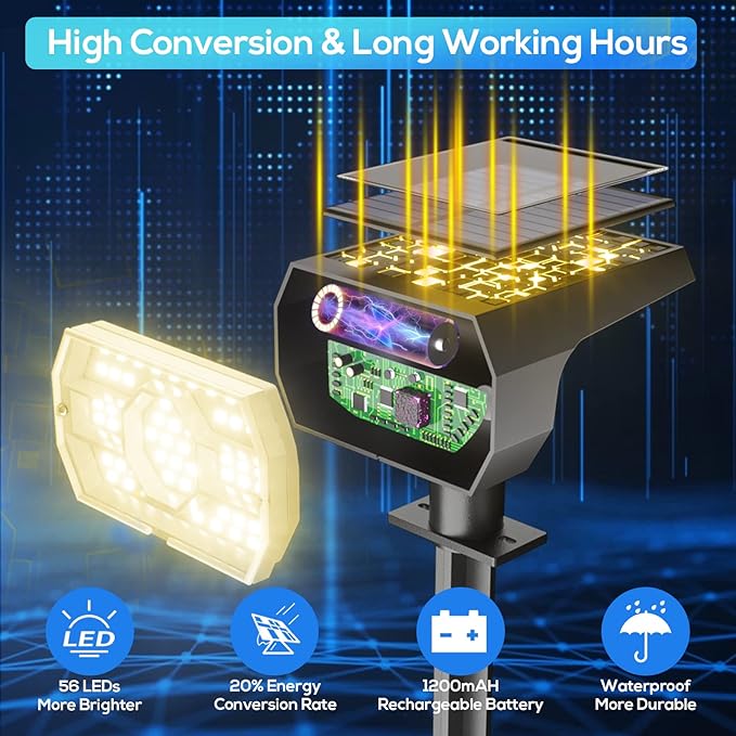 6-Pack Solar Spotlights, Waterproof Landscape LED