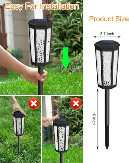 Colored Solar Powered Pathway Landscape Lights Outdoor Warm White & RGB Dusk to Dawn Waterproof for Garden Sideway Outside, Patio, Path, Yard, Walkway, Driveway, 2 Modes 8 Pack Accent Modern Design