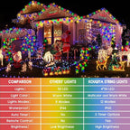4-Pack 17ft Christmas LED String Lights, Waterproof Timer Lights