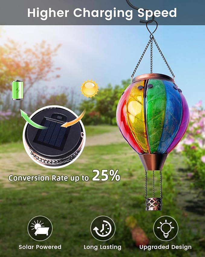 Charming Backyard Solar Lanterns for Porch, Waterproof LED