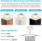 White Solar Fence Post Caps 6-Pack, Yard LED