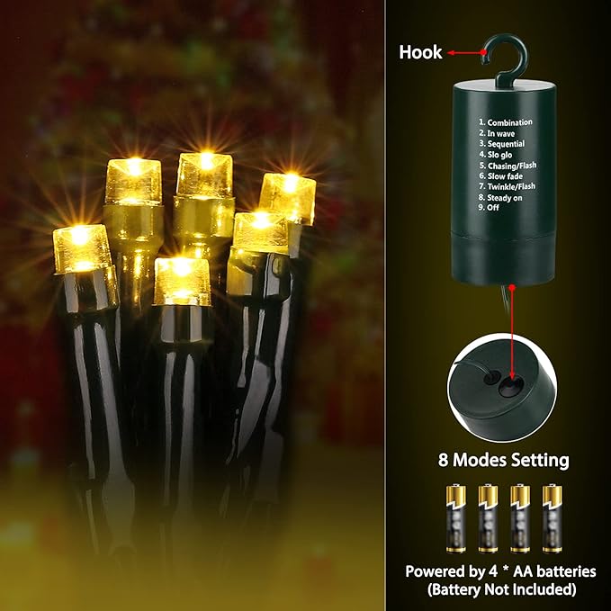 Christmas Yard String Lights, 66ft 200 LED Waterproof