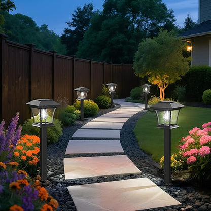 Sparkblaze 10 Pack Solar Pathway Lights Outdoor, LED Solar Yard Lights Dusk to Dawn Solar Garden Lights for Lawn, Walkway, Path & Landscape Lighting. (10, Cold White)