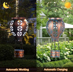 2-Pack Backyard Solar Lanterns, Waterproof LED Outdoor Lights