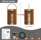 Solar Hanging Lanterns 2-Pack, Backyard Hanging LED Decor