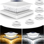 Solar Post Cap Lights 6-Pack, Waterproof LED