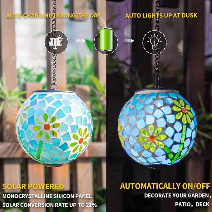 Solar Pathway Lights, Waterproof LED Garden Lights