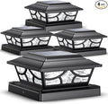 4-Pack Solar Post Cap Lights, 4-Mode Warm White Waterproof