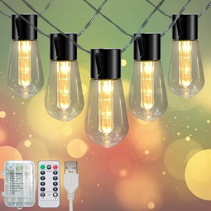 8ft Christmas LED String Lights, Waterproof Timer Lights