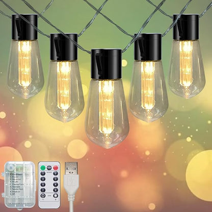 8ft Christmas LED String Lights, Waterproof Timer Lights