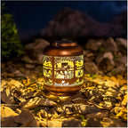 Backyard Solar Patio Lanterns, Metal Waterproof LED