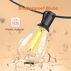 60ft LED Patio String Lights, Waterproof Outdoor