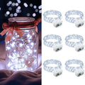 6-Pack 20 LED Christmas Twinkle Lights, 7ft Waterproof for Backyard