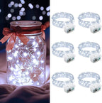 6-Pack 20 LED Christmas Twinkle Lights, 7ft Waterproof for Backyard