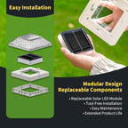 4-Pack Solar Post Cap Lights, Warm White Waterproof