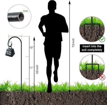 4-Pack 32" Shepherd's Hooks, Heavy-Duty Garden Stakes