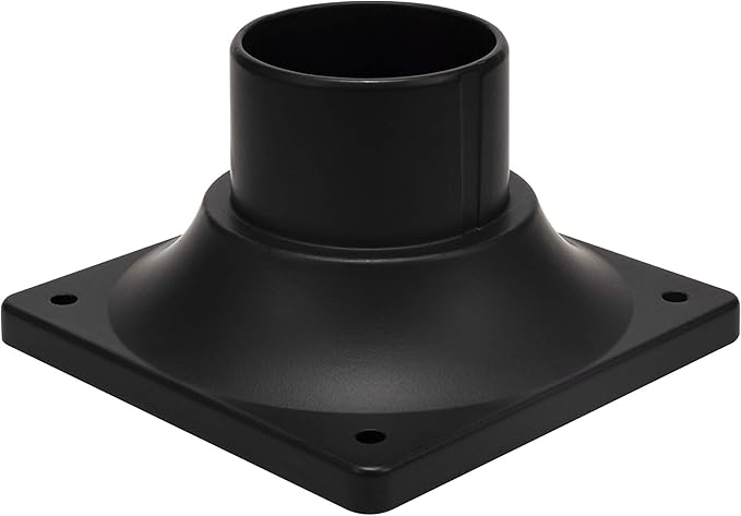 LIT-PaTH Outdoor Post Light Mounting Base, Pier Mount Base, 2-Pack, Black