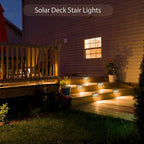 8-Pack Solar Deck Step Lights, Warm White Waterproof
