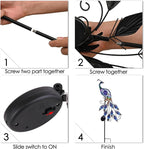 33" Solar Peacock Garden Statue Light, Outdoor Decor
