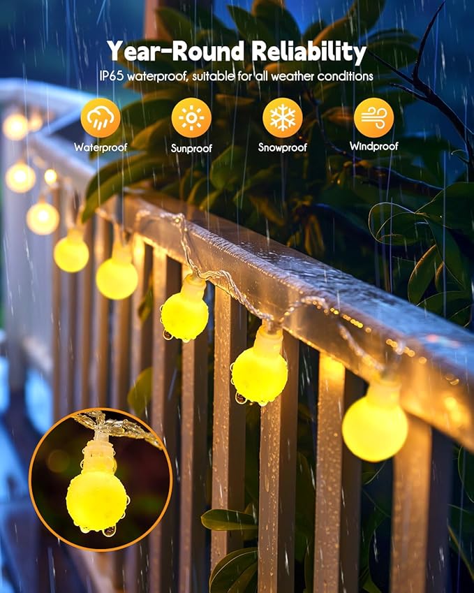 6ft String Lights for Porch, Waterproof LED