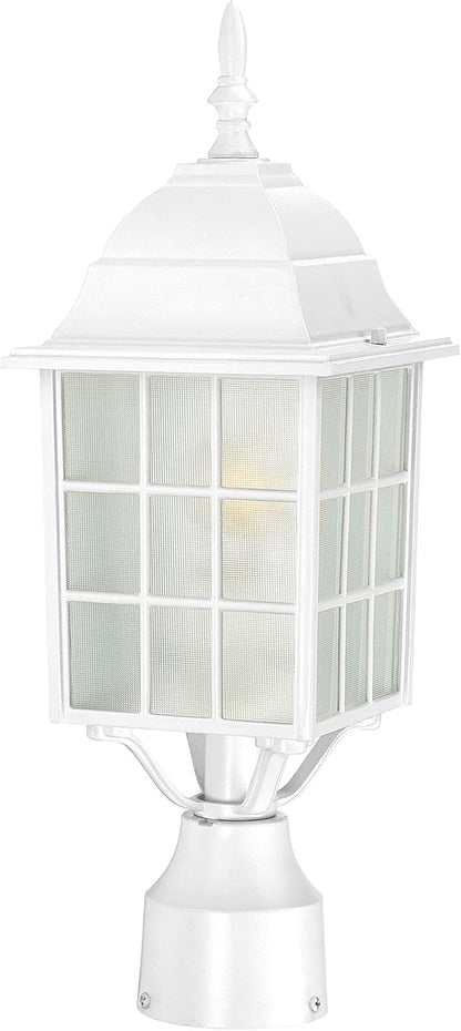 Nuvo Lighting 60/4907 Adams One Light Post Lantern 100 Watt A19 Max. Frosted Glass White Outdoor Fixture