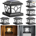 6-Pack Warm White Solar Deck Post Lights, Outdoor LED Caps
