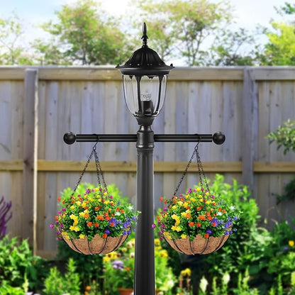 Angoily Steel Lamp Post Cross Arm Ladder Frame 16 Inch Outdoor Light Pole Cross Bar Replacement with Removable Knobs Corrosion Resistant for Front Yard Post Lights