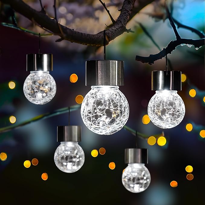 12-Pack Rustic Flower Solar Lanterns for Outdoor, Waterproof LED