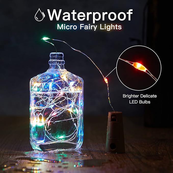 10-Pack 20 LED Christmas Twinkle Lights, Waterproof for Backyard