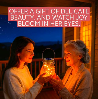 Cooo Gift for him her 9 Pack Solar Lanterns Outdoor Waterproof Upgraded Crystal Glass Solar Mason Jar Lights 30 LED 215% Larger SolarPanel, Anti-Rust Lid Hanging Outdoor Lanterns for Patio Garden