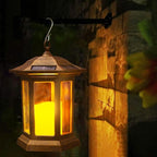 Rustic Courtyard Solar Lanterns for Garden, Waterproof LED