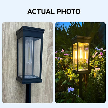 Upgraded Square Solar Pathway Lights Outdoor - 8 Pack, IP65 Waterproof & Super Bright, Auto On/Off Warm White LED, Landscape Lighting for Walkway Garden Driveway Decor
