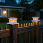 2-Pack Solar Post Cap Lights, White Waterproof