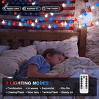 White Porch String Lights, 33ft Weatherproof LED
