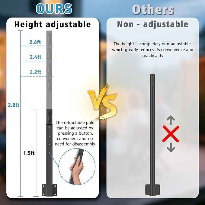 Outdoor String Light Poles 4-Pack, Metal