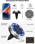 16-Pack Blue In-Ground Solar Lights, Flat LED Walkway