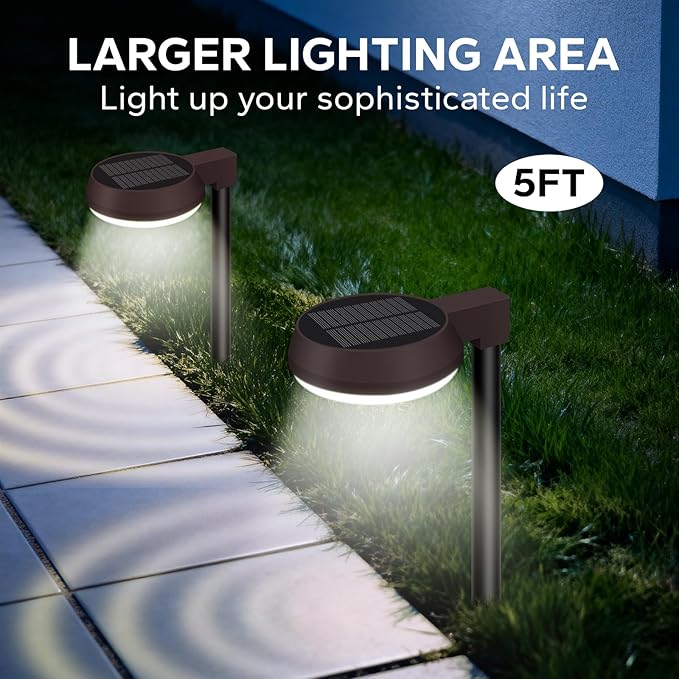Bright Solar Pathway Lights Outdoor,Dusk to Dawn Solar Driveway Lights,Good Battery Life Yard Light for Walkway Lawn Sidewalk Outside Garden