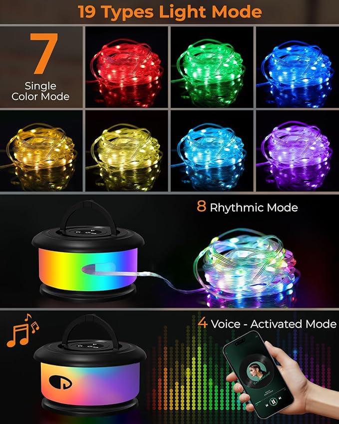 RGB Yard String Lights, 8ft Weatherproof LED