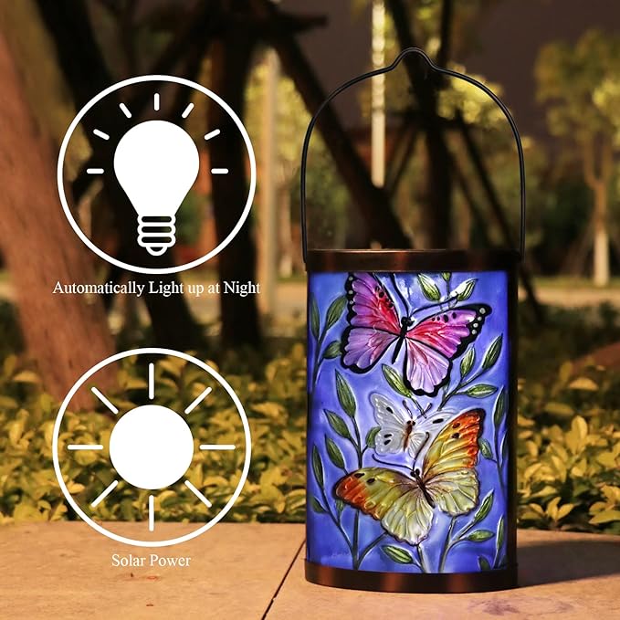 Butterfly Solar Lanterns, Waterproof LED Porch Lights