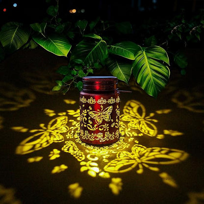 2pack Butterfly Solar Lanterns Outdoor Waterproof Hanging Solar Lights Gifts for Women Men Metal Bird Decorative LED Lanterns for Yard, Patio, Lawn, Tabletop, Garden Decor(Butterfly 2pack)
