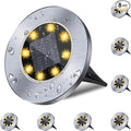 8-Pack Flat Solar Garden Lights, Waterproof LED