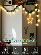 40 LED Christmas Twinkle Lights, 25ft Waterproof for Yard