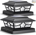 2-Pack 4-Mode Warm White Yard Post Cap Lights, Solar LED
