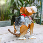 Dog Solar Lantern Set, Metal Porch Lighting