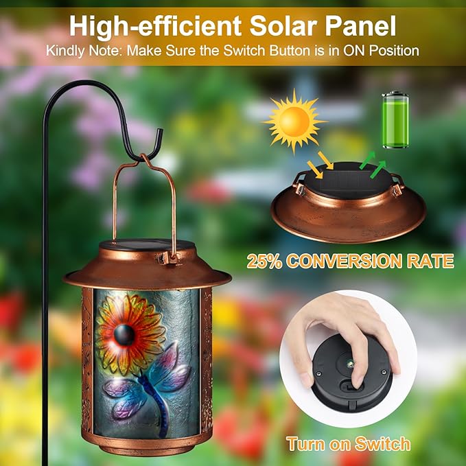 Charming Dragonfly Solar Lanterns for Patio, Waterproof LED