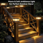 Solar Fence Post Caps 6-Pack, Deck LED
